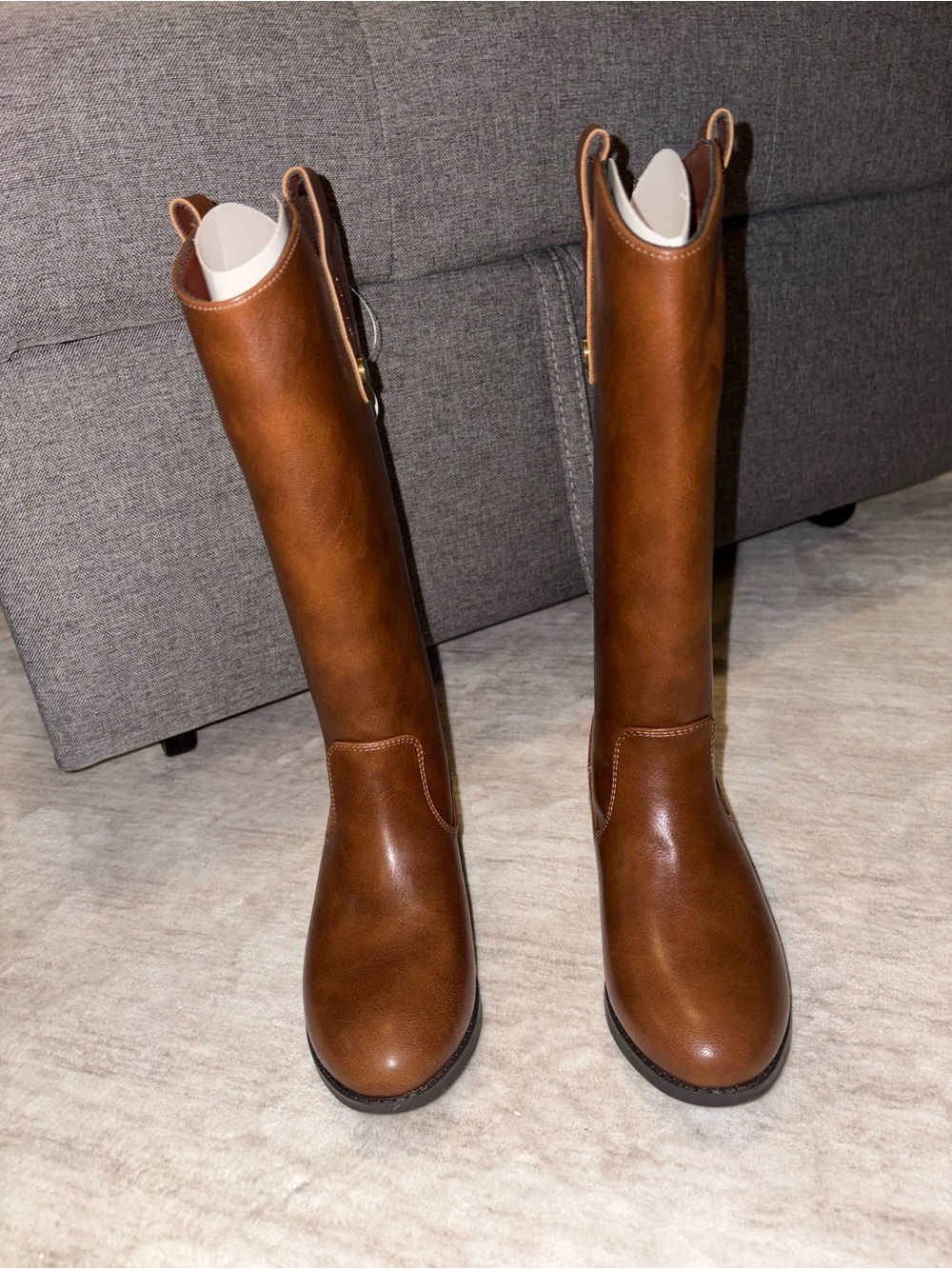 Girl’s Tall Brown Leather Riding Boots